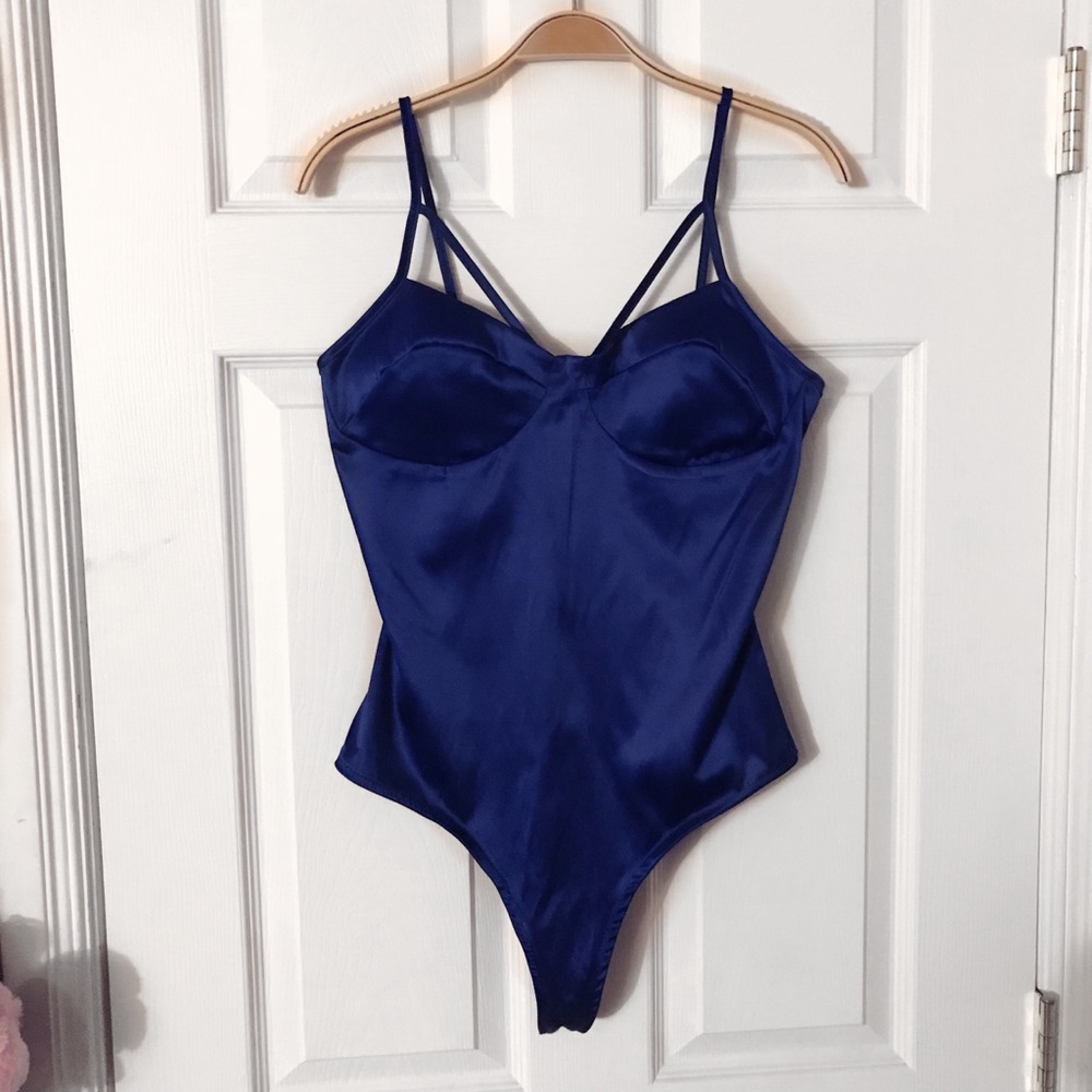 Satin Royal blue bodysuit